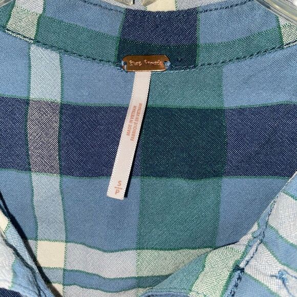 Free People Loveland Plaid Frayed Hem Button Down Shirt Small - Picture 5 of 5